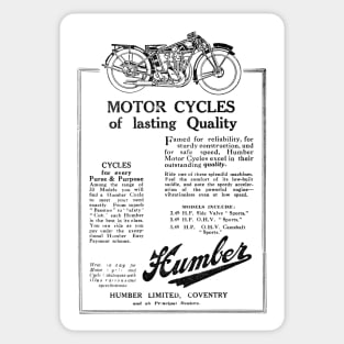 Humber Ltd. - Humber Motor Cycles - 1929 Vintage Advert Sticker